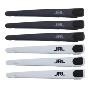 Clipsuri frizerie/coafor din carbon – JRL – Gri / Alb – Set 6 buc