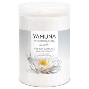 Imagine principala pentru Yamuna - Crema de Masaj Lotus Alb 1000 ml, ideala pentru relaxarea corpului si a mintii.